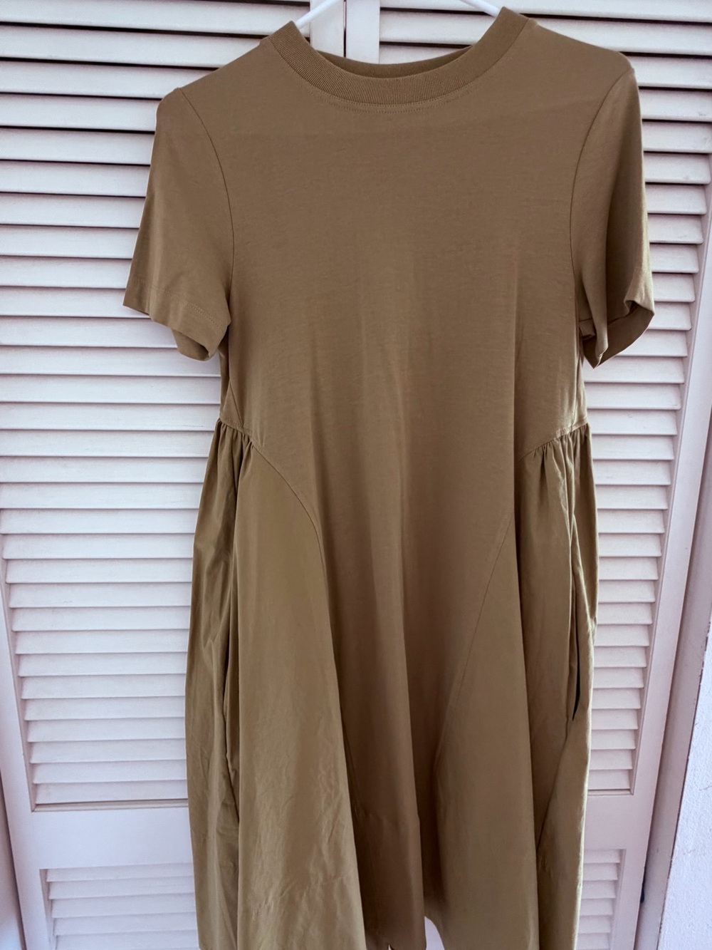 COS Olive Midi Swing Dress in Green - Picture 4 of 8